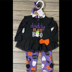 Baby Essentials Daddy Is My Boo Halloween 3 Piece Outfit Set